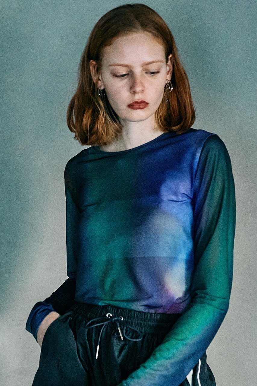 【プランク プロジェクト/PRANK PROJECT】のマルチプリントシアークルートップ / Multi Printed See-through Crew Neck Top インテリア・キッズ・メンズ・レディースファッション・服の通販 founy(ファニー) 　ファッション　Fashion　レディースファッション　Fashion for Women　トップス・カットソー　Cut & Sew Tops　シャツ・ブラウス・オフィスカジュアル　Elegant Blouses & Button-Ups　ロングTシャツ・Tシャツ　Longline T-Shirts & Tees　カットソー・ベーシックTシャツ　Cut-and-Sewn Tops / Stretch Tees & Basics　インナー　Innerwear　ヴィンテージ　Vintage Style　グラデーション　Gradient, Ombre　コンパクト　Compact, Small Size　シアー　Sheer, See-Through　ジャケット　Jacket, Outerwear　スリーブ　Sleeve, Long Sleeve / Short Sleeve　ビーチ　Beach, Seaside　プリント　Print, Printed Pattern　モノトーン　Monotone, Black and White　ロング　Long, Long-Length　MLT3(マルチカラー3)|ID: prp329100003135228 ipo3291000000032838155