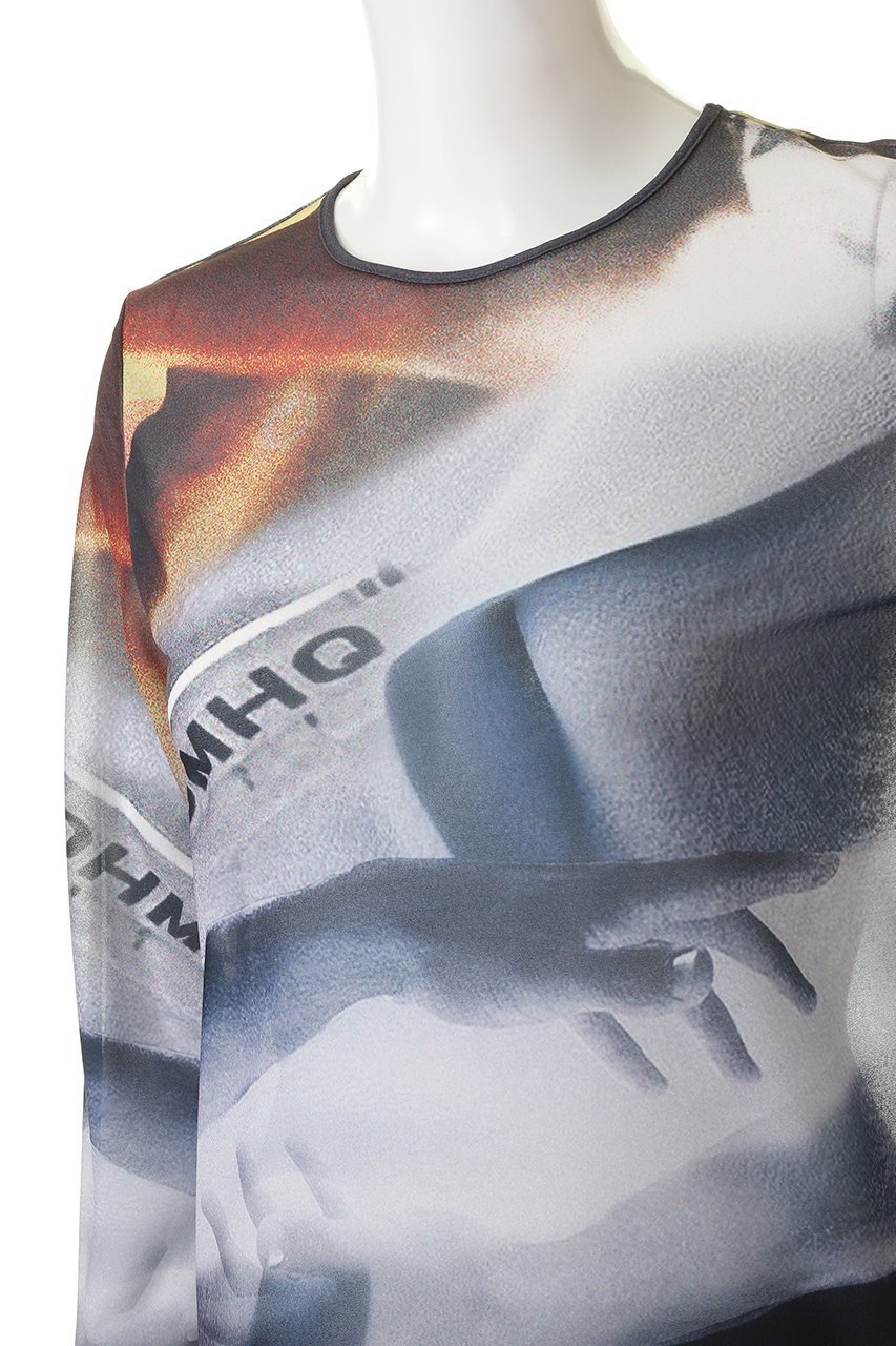 【プランク プロジェクト/PRANK PROJECT】のマルチプリントシアークルートップ / Multi Printed See-through Crew Neck Top 人気、トレンドファッション・服の通販 founy(ファニー) 　ファッション　Fashion　レディースファッション　Fashion for Women　トップス・カットソー　Cut & Sew Tops　シャツ・ブラウス・オフィスカジュアル　Elegant Blouses & Button-Ups　ロングTシャツ・Tシャツ　Longline T-Shirts & Tees　カットソー・ベーシックTシャツ　Cut-and-Sewn Tops / Stretch Tees & Basics　インナー　Innerwear　ヴィンテージ　Vintage Style　グラデーション　Gradient, Ombre　コンパクト　Compact, Small Size　シアー　Sheer, See-Through　ジャケット　Jacket, Outerwear　スリーブ　Sleeve, Long Sleeve / Short Sleeve　ビーチ　Beach, Seaside　プリント　Print, Printed Pattern　モノトーン　Monotone, Black and White　ロング　Long, Long-Length　other-5|ID: prp329100003135228 ipo3291000000035809516