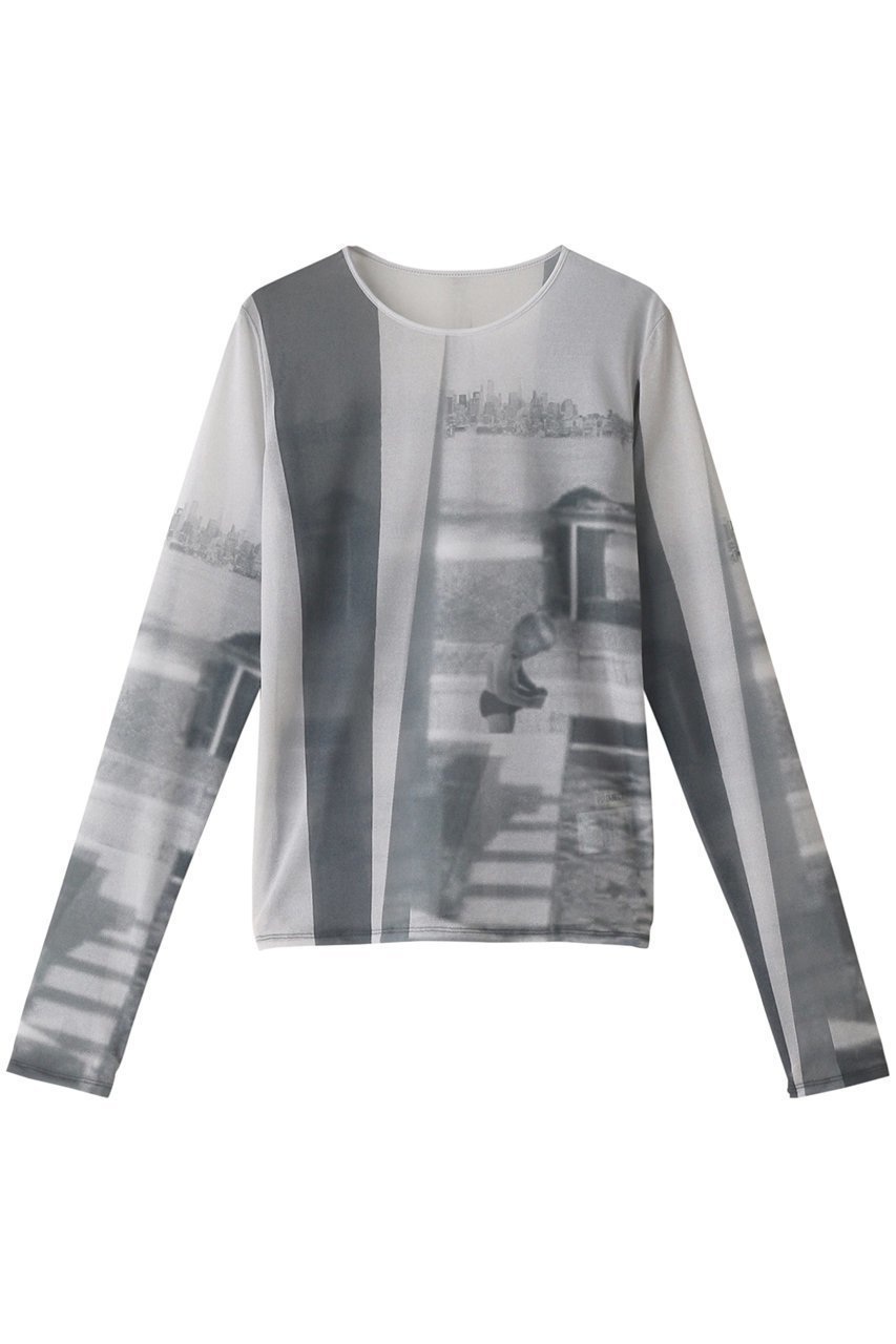 【プランク プロジェクト/PRANK PROJECT】のマルチプリントシアークルートップ / Multi Printed See-through Crew Neck Top インテリア・キッズ・メンズ・レディースファッション・服の通販 founy(ファニー) 　ファッション　Fashion　レディースファッション　Fashion for Women　トップス・カットソー　Cut & Sew Tops　シャツ・ブラウス・オフィスカジュアル　Elegant Blouses & Button-Ups　ロングTシャツ・Tシャツ　Longline T-Shirts & Tees　カットソー・ベーシックTシャツ　Cut-and-Sewn Tops / Stretch Tees & Basics　インナー　Innerwear　ヴィンテージ　Vintage Style　グラデーション　Gradient, Ombre　コンパクト　Compact, Small Size　シアー　Sheer, See-Through　ジャケット　Jacket, Outerwear　スリーブ　Sleeve, Long Sleeve / Short Sleeve　ビーチ　Beach, Seaside　プリント　Print, Printed Pattern　モノトーン　Monotone, Black and White　ロング　Long, Long-Length　MLT2(マルチカラー2)|ID: prp329100003135228 ipo3291000000036714112