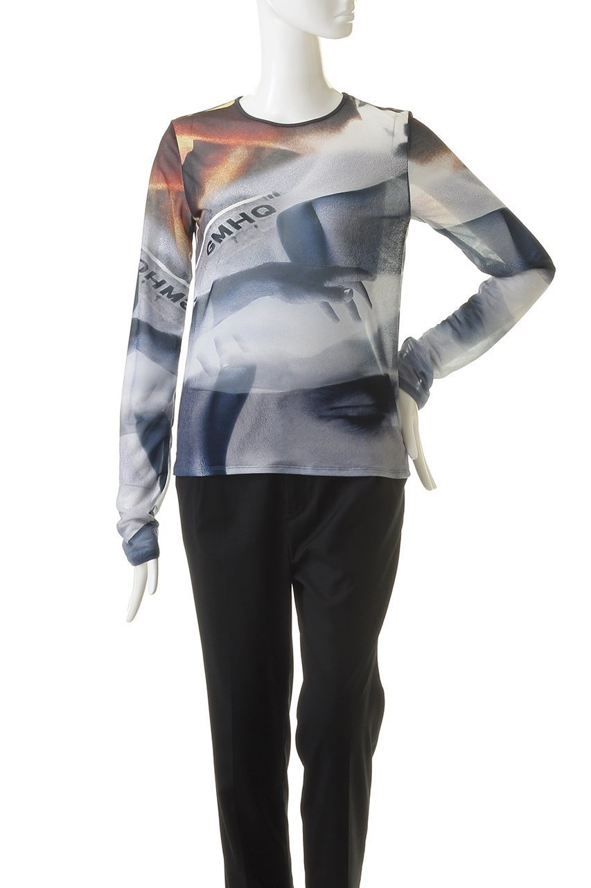 【プランク プロジェクト/PRANK PROJECT】のマルチプリントシアークルートップ / Multi Printed See-through Crew Neck Top 人気、トレンドファッション・服の通販 founy(ファニー) 　ファッション　Fashion　レディースファッション　Fashion for Women　トップス・カットソー　Cut & Sew Tops　シャツ・ブラウス・オフィスカジュアル　Elegant Blouses & Button-Ups　ロングTシャツ・Tシャツ　Longline T-Shirts & Tees　カットソー・ベーシックTシャツ　Cut-and-Sewn Tops / Stretch Tees & Basics　インナー　Innerwear　ヴィンテージ　Vintage Style　グラデーション　Gradient, Ombre　コンパクト　Compact, Small Size　シアー　Sheer, See-Through　ジャケット　Jacket, Outerwear　スリーブ　Sleeve, Long Sleeve / Short Sleeve　ビーチ　Beach, Seaside　プリント　Print, Printed Pattern　モノトーン　Monotone, Black and White　ロング　Long, Long-Length　other-2|ID: prp329100003135228 ipo3291000000036714115