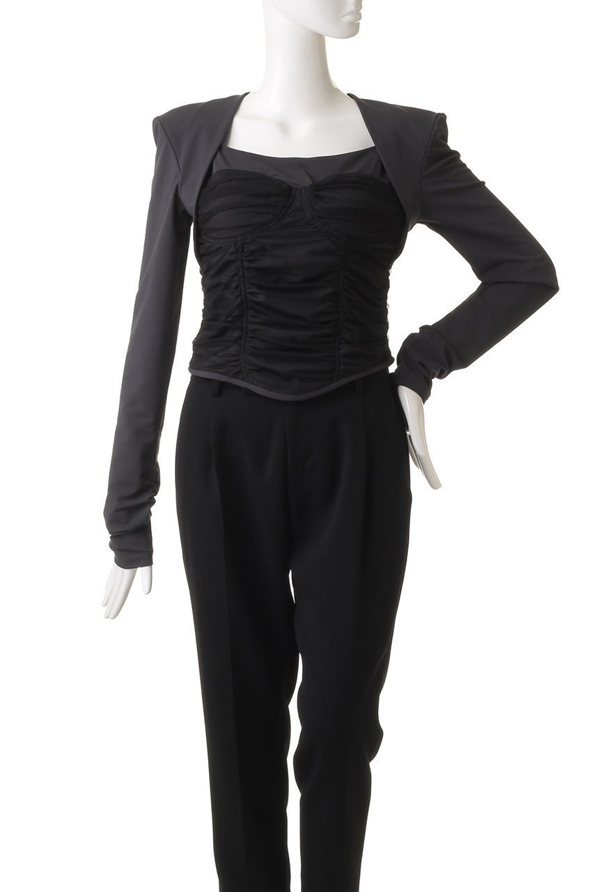 【プランク プロジェクト/PRANK PROJECT】のスキューバギャザービスチェトップ / Scuba-Jersey Gathered Bistier Top 人気、トレンドファッション・服の通販 founy(ファニー) 　ファッション　Fashion　レディースファッション　WOMEN　トップス・カットソー　Tops/Tshirt　キャミソール / ノースリーブ　No Sleeves　シャツ/ブラウス　Shirts/Blouses　ロング / Tシャツ　T-Shirts　カットソー　Cut and Sewn　ビスチェ　Bustier　エレガント 上品　Elegant　カットソー　Cut And Sew　キャミソール　Camisole　コンパクト　Compact　ショルダー　Shoulder　ジップ　Zip　タンク　Tank　チュール　Tulle　トレンド　Trend　水着　Swimsuit　other-2|ID: prp329100003135231 ipo3291000000031416237