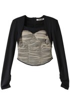 【プランク プロジェクト/PRANK PROJECT】のスキューバギャザービスチェトップ / Scuba-Jersey Gathered Bistier Top BGE(ベージュ)|ID: prp329100003135231 ipo3291000000032835784