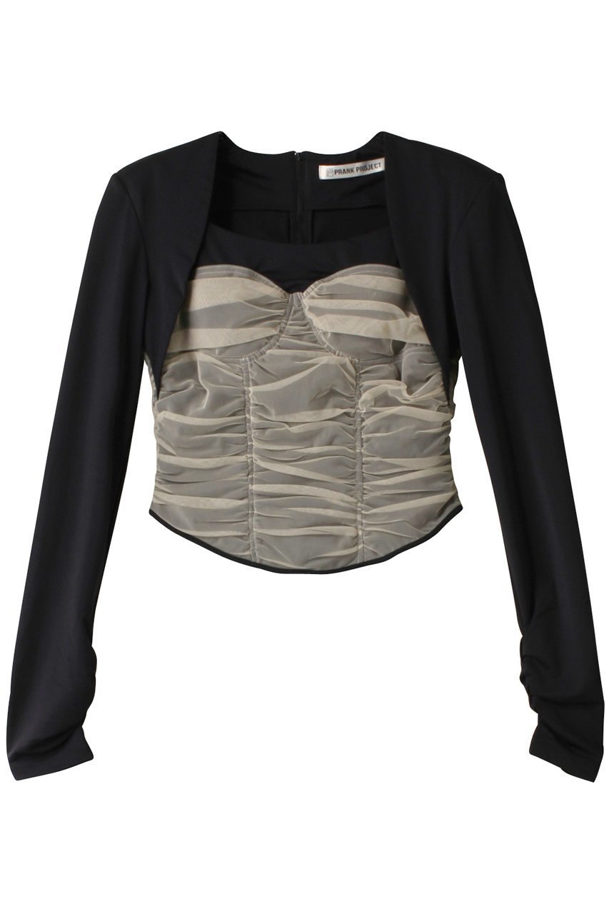 【プランク プロジェクト/PRANK PROJECT】のスキューバギャザービスチェトップ / Scuba-Jersey Gathered Bistier Top インテリア・キッズ・メンズ・レディースファッション・服の通販 founy(ファニー) 　ファッション　Fashion　レディースファッション　Fashion for Women　トップス・カットソー　Cut & Sew Tops　キャミソール&ノースリーブ　Camisoles & Sleeveless Tops　シャツ・ブラウス・オフィスカジュアル　Elegant Blouses & Button-Ups　ロングTシャツ・Tシャツ　Longline T-Shirts & Tees　カットソー・ベーシックTシャツ　Cut-and-Sewn Tops / Stretch Tees & Basics　ビスチェ　Bustiers & Corset Tops / Layered Bustier Style　エレガント 上品　Elegant　カットソー　Cut and Sewn Top　キャミソール　Camisole, Spaghetti Strap Top　コンパクト　Compact, Small Size　ショルダー　Shoulder, Shoulder Strap　ジップ　Zip, Zipper　タンク　Tank Top, Sleeveless Top　チュール　Tulip, Tulip Motif　トレンド　Trend, Trending Now　水着　Swimsuit, Swimwear　BGE(ベージュ)|ID: prp329100003135231 ipo3291000000032835784