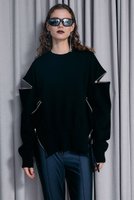 【プランク プロジェクト/PRANK PROJECT】のメニージップダンボールニットトップ / Many Zips Double Knit Top 人気、トレンドファッション・服の通販 founy(ファニー) ファッション Fashion レディースファッション Fashion for Women トップス・カットソー Cut & Sew Tops ニット Knit Tops & Sweaters カジュアルプルオーバー・ニットトップス Pullovers & Knit Tops / Casual Pullovers おすすめ Recommended / Our Picks インナー Innerwear ダブル Double, Double-Breasted フェイス Face, Facial Design フラット Flat, Flat Shoes |ID:prp329100003135235