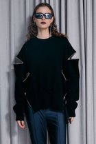 【プランク プロジェクト/PRANK PROJECT】のメニージップダンボールニットトップ / Many Zips Double Knit Top 人気、トレンドファッション・服の通販 founy(ファニー) ファッション Fashion レディースファッション Fashion for Women トップス・カットソー Cut & Sew Tops ニット Knit Tops & Sweaters カジュアルプルオーバー・ニットトップス Pullovers & Knit Tops / Casual Pullovers おすすめ Recommended / Our Picks インナー Innerwear ダブル Double, Double-Breasted フェイス Face, Facial Design フラット Flat, Flat Shoes thumbnail BLK(ブラック)|ID: prp329100003135235 ipo3291000000032961364
