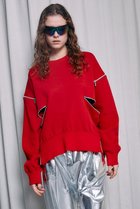 【プランク プロジェクト/PRANK PROJECT】のメニージップダンボールニットトップ / Many Zips Double Knit Top 人気、トレンドファッション・服の通販 founy(ファニー) ファッション Fashion レディースファッション Fashion for Women トップス・カットソー Cut & Sew Tops ニット Knit Tops & Sweaters カジュアルプルオーバー・ニットトップス Pullovers & Knit Tops / Casual Pullovers おすすめ Recommended / Our Picks インナー Innerwear ダブル Double, Double-Breasted フェイス Face, Facial Design フラット Flat, Flat Shoes thumbnail RED(レッド)|ID: prp329100003135235 ipo3291000000032961373
