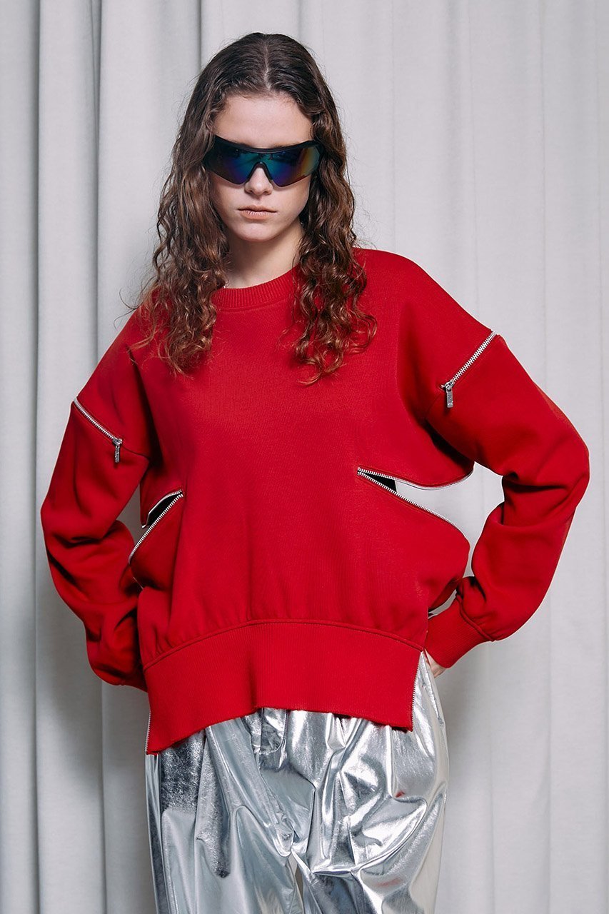 【プランク プロジェクト/PRANK PROJECT】のメニージップダンボールニットトップ / Many Zips Double Knit Top 人気、トレンドファッション・服の通販 founy(ファニー) 　ファッション　Fashion　レディースファッション　Fashion for Women　トップス・カットソー　Cut & Sew Tops　ニット　Knit Tops & Sweaters　カジュアルプルオーバー・ニットトップス　Pullovers & Knit Tops / Casual Pullovers　おすすめ　Recommended / Our Picks　インナー　Innerwear　ダブル　Double, Double-Breasted　フェイス　Face, Facial Design　フラット　Flat, Flat Shoes　other-3|ID: prp329100003135235 ipo3291000000032961381