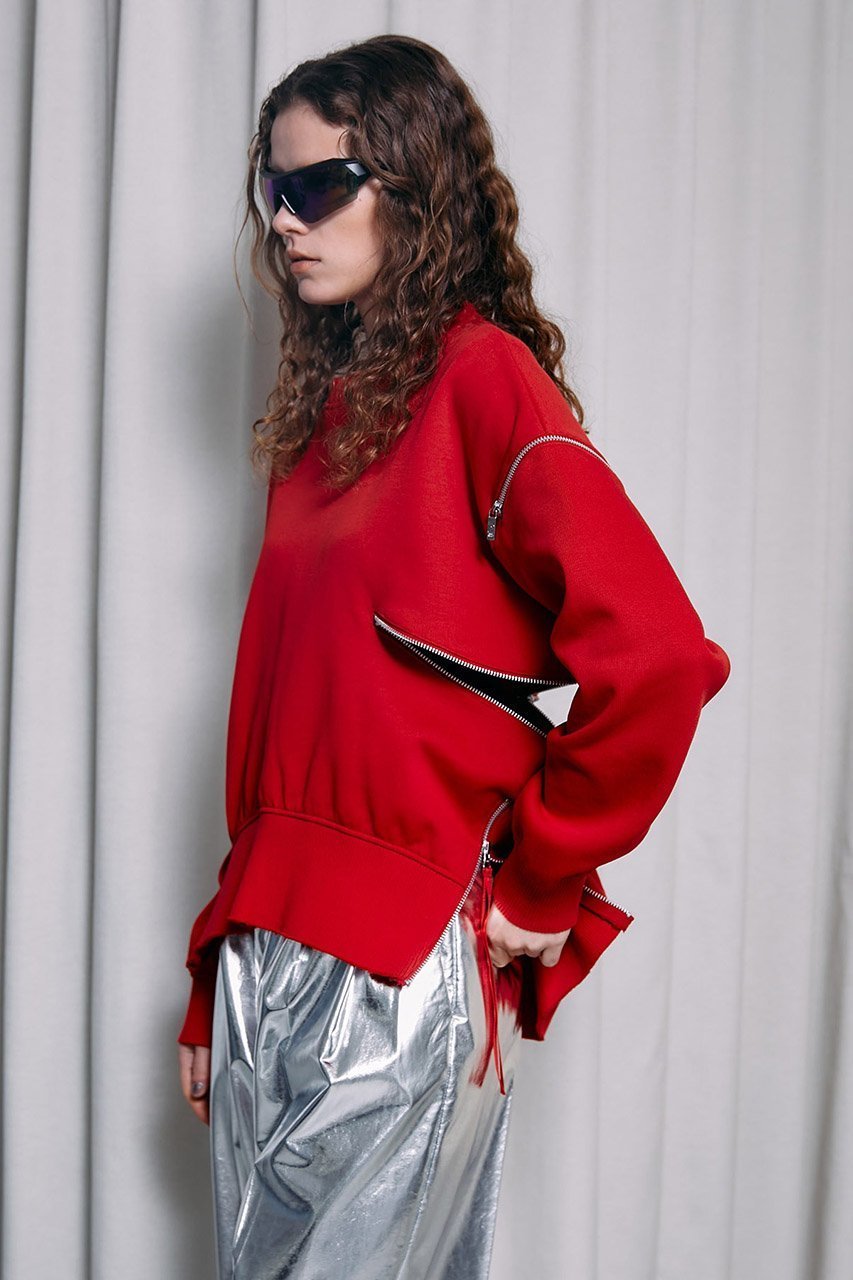 【プランク プロジェクト/PRANK PROJECT】のメニージップダンボールニットトップ / Many Zips Double Knit Top 人気、トレンドファッション・服の通販 founy(ファニー) 　ファッション　Fashion　レディースファッション　Fashion for Women　トップス・カットソー　Cut & Sew Tops　ニット　Knit Tops & Sweaters　カジュアルプルオーバー・ニットトップス　Pullovers & Knit Tops / Casual Pullovers　おすすめ　Recommended / Our Picks　インナー　Innerwear　ダブル　Double, Double-Breasted　フェイス　Face, Facial Design　フラット　Flat, Flat Shoes　other-4|ID: prp329100003135235 ipo3291000000032961383