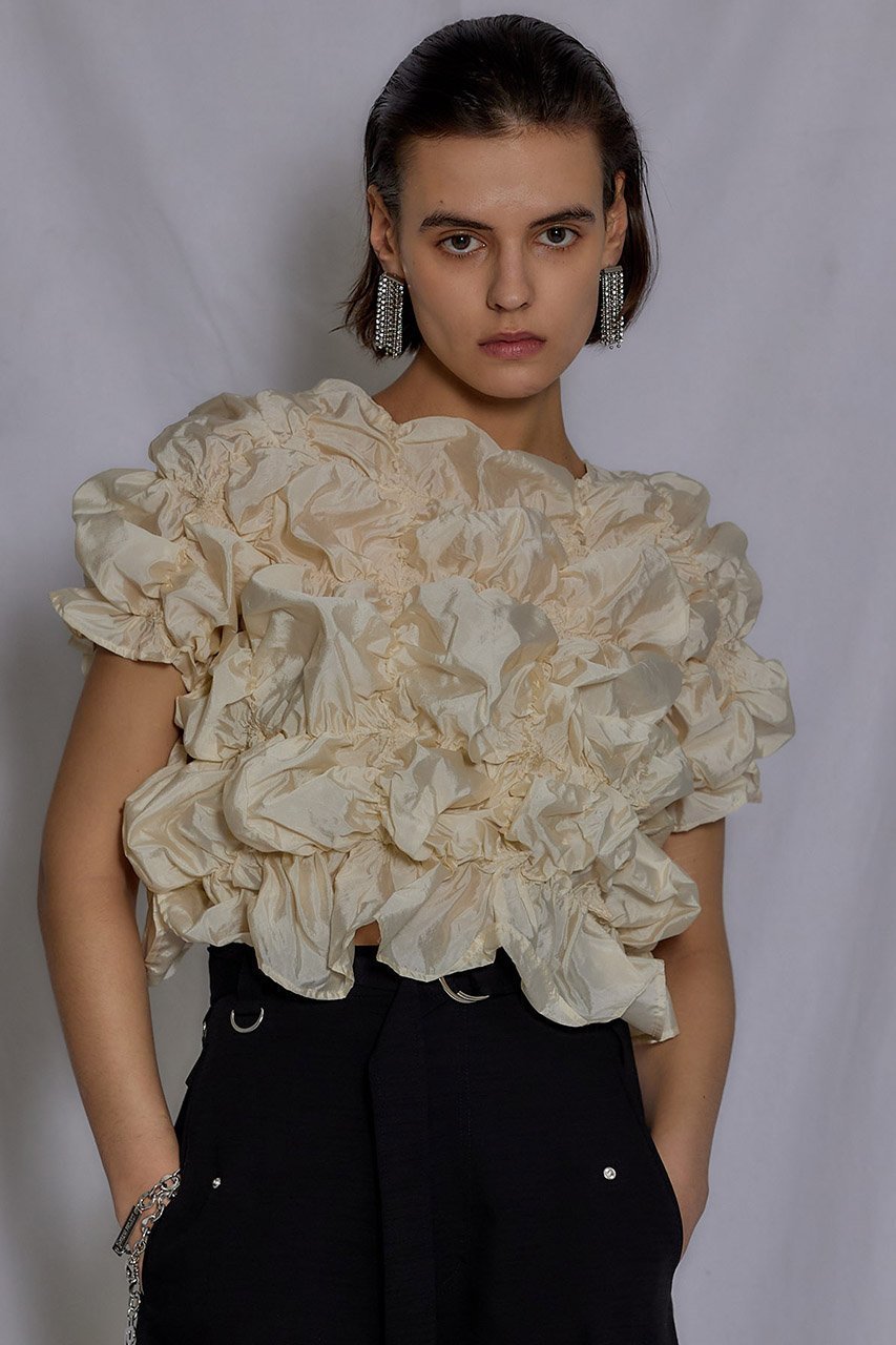 プランク プロジェクト/PRANK PROJECT】のしぼりプリーツ2WAYトップ