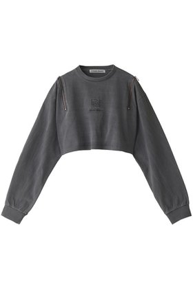 【プランク プロジェクト/PRANK PROJECT】 ロゴエンブロイダリーピグメントオーバートップ / Logo Embroidery Pigment Over Top人気、トレンドファッション・服の通販 founy(ファニー) ファッション Fashion レディースファッション WOMEN トップス・カットソー Tops/Tshirt ニット Knit Tops プルオーバー Pullover おすすめ Recommend ショート Short ジップ Zip ヴィンテージ Vintage |ID:prp329100003135238