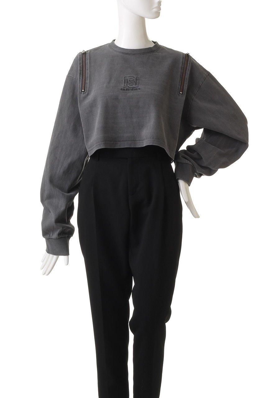【プランク プロジェクト/PRANK PROJECT】のロゴエンブロイダリーピグメントオーバートップ / Logo Embroidery Pigment Over Top 人気、トレンドファッション・服の通販 founy(ファニー) 　ファッション　Fashion　レディースファッション　WOMEN　トップス・カットソー　Tops/Tshirt　ニット　Knit Tops　プルオーバー　Pullover　おすすめ　Recommend　ショート　Short　ジップ　Zip　ヴィンテージ　Vintage　other-2|ID: prp329100003135238 ipo3291000000031353425