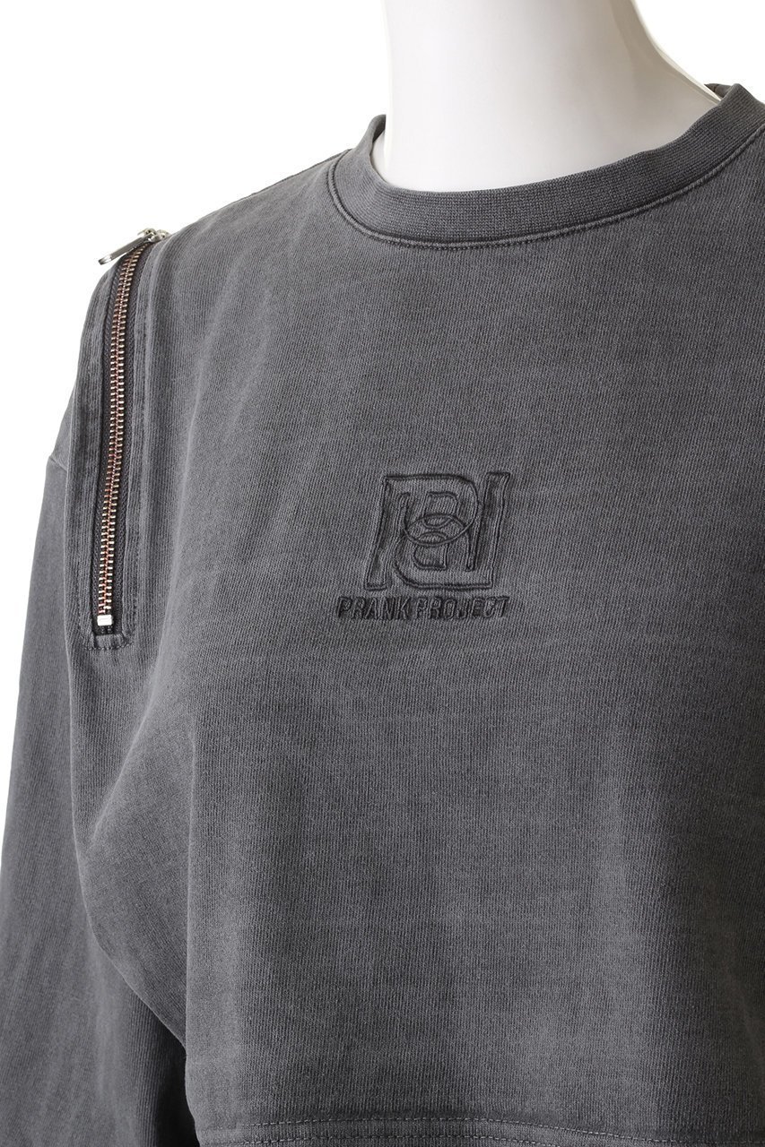 【プランク プロジェクト/PRANK PROJECT】のロゴエンブロイダリーピグメントオーバートップ / Logo Embroidery Pigment Over Top 人気、トレンドファッション・服の通販 founy(ファニー) 　ファッション　Fashion　レディースファッション　WOMEN　トップス・カットソー　Tops/Tshirt　ニット　Knit Tops　プルオーバー　Pullover　おすすめ　Recommend　ショート　Short　ジップ　Zip　ヴィンテージ　Vintage　other-5|ID: prp329100003135238 ipo3291000000031353435
