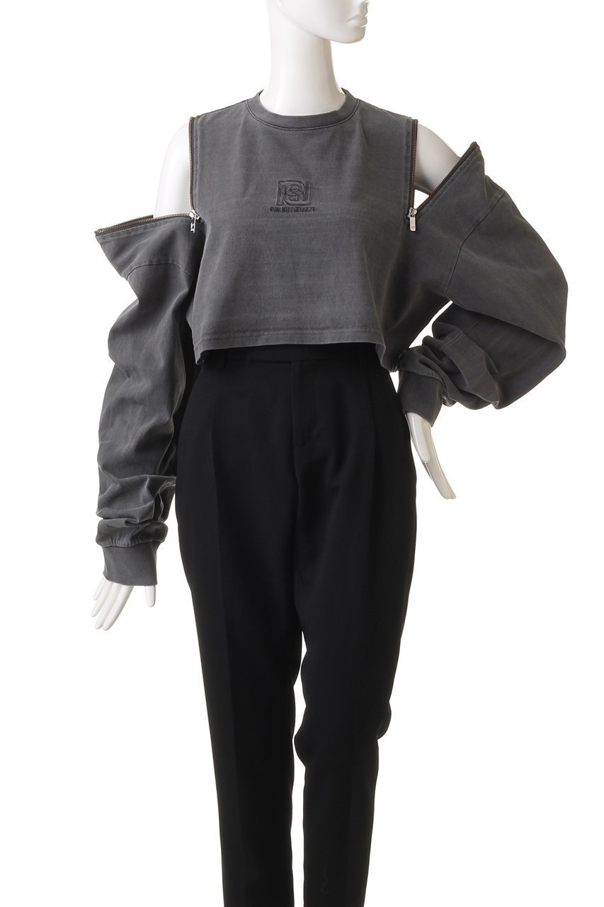 【プランク プロジェクト/PRANK PROJECT】のロゴエンブロイダリーピグメントオーバートップ / Logo Embroidery Pigment Over Top 人気、トレンドファッション・服の通販 founy(ファニー) 　ファッション　Fashion　レディースファッション　Fashion for Women　トップス・カットソー　Cut & Sew Tops　ニット　Knit Tops & Sweaters　カジュアルプルオーバー・ニットトップス　Pullovers & Knit Tops / Casual Pullovers　おすすめ　Recommended / Our Picks　ショート　Short, Short Length　ジップ　Zip, Zipper　ヴィンテージ　Vintage Style　other-7|ID: prp329100003135238 ipo3291000000035837455