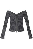 【プランク プロジェクト/PRANK PROJECT】のオフショルジップニット / Off Shoulder Zip Knit 人気、トレンドファッション・服の通販 founy(ファニー) ファッション Fashion レディースファッション Fashion for Women トップス・カットソー Cut & Sew Tops ニット Knit Tops & Sweaters カジュアルプルオーバー・ニットトップス Pullovers & Knit Tops / Casual Pullovers おすすめ Recommended / Our Picks インナー Innerwear タンク Tank Top, Sleeveless Top フロント Front, Front Design thumbnail GRY(グレー)|ID: prp329100003135239 ipo3291000000032960644