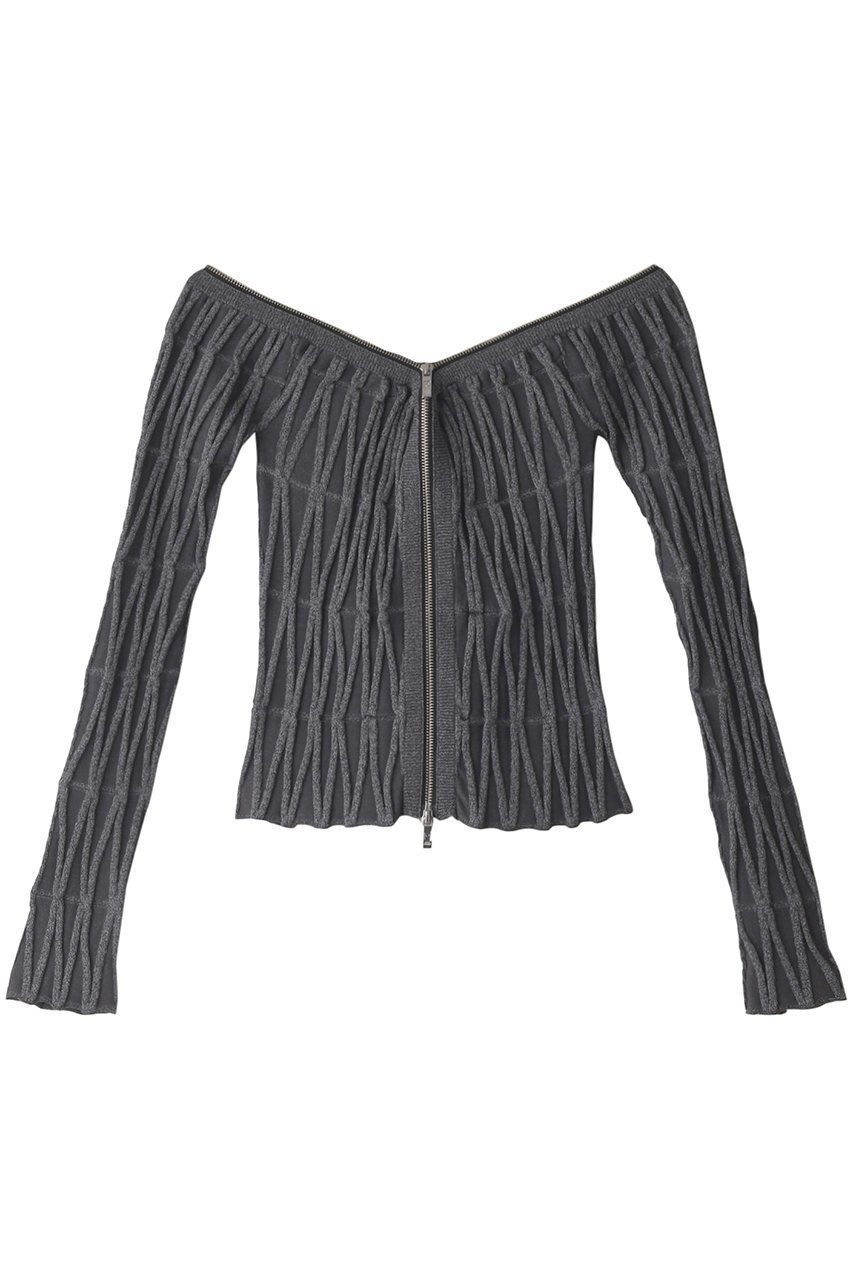 【プランク プロジェクト/PRANK PROJECT】のオフショルジップニット / Off Shoulder Zip Knit インテリア・キッズ・メンズ・レディースファッション・服の通販 founy(ファニー) 　ファッション　Fashion　レディースファッション　Fashion for Women　トップス・カットソー　Cut & Sew Tops　ニット　Knit Tops & Sweaters　カジュアルプルオーバー・ニットトップス　Pullovers & Knit Tops / Casual Pullovers　おすすめ　Recommended / Our Picks　インナー　Innerwear　タンク　Tank Top, Sleeveless Top　フロント　Front, Front Design　GRY(グレー)|ID: prp329100003135239 ipo3291000000032960644