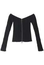 【プランク プロジェクト/PRANK PROJECT】のオフショルジップニット / Off Shoulder Zip Knit 人気、トレンドファッション・服の通販 founy(ファニー) ファッション Fashion レディースファッション Fashion for Women トップス・カットソー Cut & Sew Tops ニット Knit Tops & Sweaters カジュアルプルオーバー・ニットトップス Pullovers & Knit Tops / Casual Pullovers おすすめ Recommended / Our Picks インナー Innerwear タンク Tank Top, Sleeveless Top フロント Front, Front Design thumbnail BLK(ブラック)|ID: prp329100003135239 ipo3291000000032960647