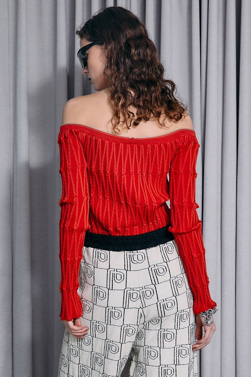 【プランク プロジェクト/PRANK PROJECT】のオフショルジップニット / Off Shoulder Zip Knit 人気、トレンドファッション・服の通販 founy(ファニー) 　ファッション　Fashion　レディースファッション　Fashion for Women　トップス・カットソー　Cut & Sew Tops　ニット　Knit Tops & Sweaters　カジュアルプルオーバー・ニットトップス　Pullovers & Knit Tops / Casual Pullovers　おすすめ　Recommended / Our Picks　インナー　Innerwear　タンク　Tank Top, Sleeveless Top　フロント　Front, Front Design　other-7|ID: prp329100003135239 ipo3291000000032960683
