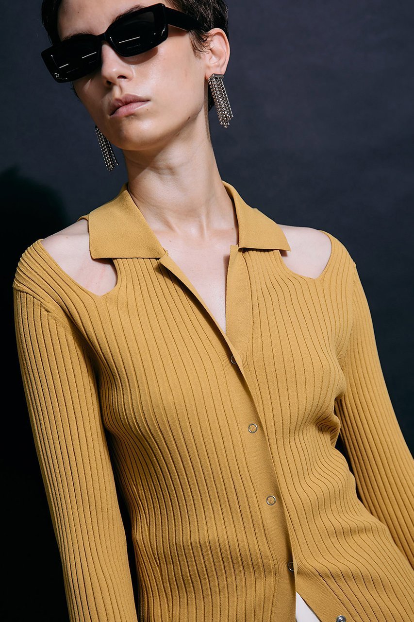 【プランク プロジェクト/PRANK PROJECT】のショルダースリットニットシャツ / Shoulder Slit Knit Shirt インテリア・キッズ・メンズ・レディースファッション・服の通販 founy(ファニー) ファッション Fashion レディースファッション Fashion for Women トップス・カットソー Cut & Sew Tops ニット Knit Tops & Sweaters シャツ・ブラウス・オフィスカジュアル Elegant Blouses & Button-Ups ロングTシャツ・Tシャツ Longline T-Shirts & Tees カジュアルプルオーバー・ニットトップス Pullovers & Knit Tops / Casual Pullovers おすすめ Recommended / Our Picks カッティング Cutting Detail ショルダー Shoulder, Shoulder Strap セットアップ Set-Up, Coordinated Outfit YEL(イエロー)|ID: prp329100003135241 ipo3291000000032960741
