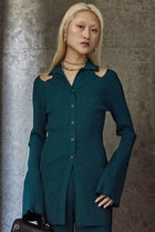 【プランク プロジェクト/PRANK PROJECT】のショルダースリットニットシャツ / Shoulder Slit Knit Shirt BLU(ブルー)|ID: prp329100003135241 ipo3291000000035656400