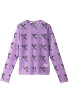 【プランク プロジェクト/PRANK PROJECT】のシースルーロゴジャガードニット / See-through Logo Jacquard Knit PPL(パープル)|ID: prp329100003135242 ipo3291000000032960978