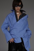 【プランク プロジェクト/PRANK PROJECT】のマルチファブリックオーバーシャツ / Multi Fabric Over Shirt 大人の最旬トレンドファッション＆コーディネート founy(ファウニー) ファッション Fashion レディースファッション Fashion for Women トップス・カットソー Cut & Sew Tops シャツ・ブラウス・オフィスカジュアル Elegant Blouses & Button-Ups ウォッシャブル Machine Washable 春 Spring 吸水 Absorbent, Quick-Dry シェイプ Shape, Slim Fit シルク Silk, 100% Silk シンプル Simple, Minimal ストレッチ Stretch, Stretchy Fabric スリーブ Sleeve, Long Sleeve / Short Sleeve チェック Check, Plaid, Tartan ロング Long, Long-Length thumbnail BLU(ブルー)|ID: prp329100003135244 ipo3291000000036726302