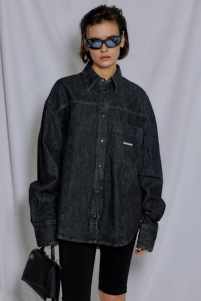 【プランク プロジェクト/PRANK PROJECT】のオーバーデニムシャツ / Over Denim Shirt 人気、トレンドファッション・服の通販 founy(ファニー) 　ファッション　Fashion　レディースファッション　WOMEN　トップス・カットソー　Tops/Tshirt　シャツ/ブラウス　Shirts/Blouses　スリーブ　Sleeve　デニム　Denim　トレンド　Trend　ロング　Long　ヴィンテージ　Vintage　羽織　Haori　 other-1|ID: prp329100003135249 ipo3291000000021225595