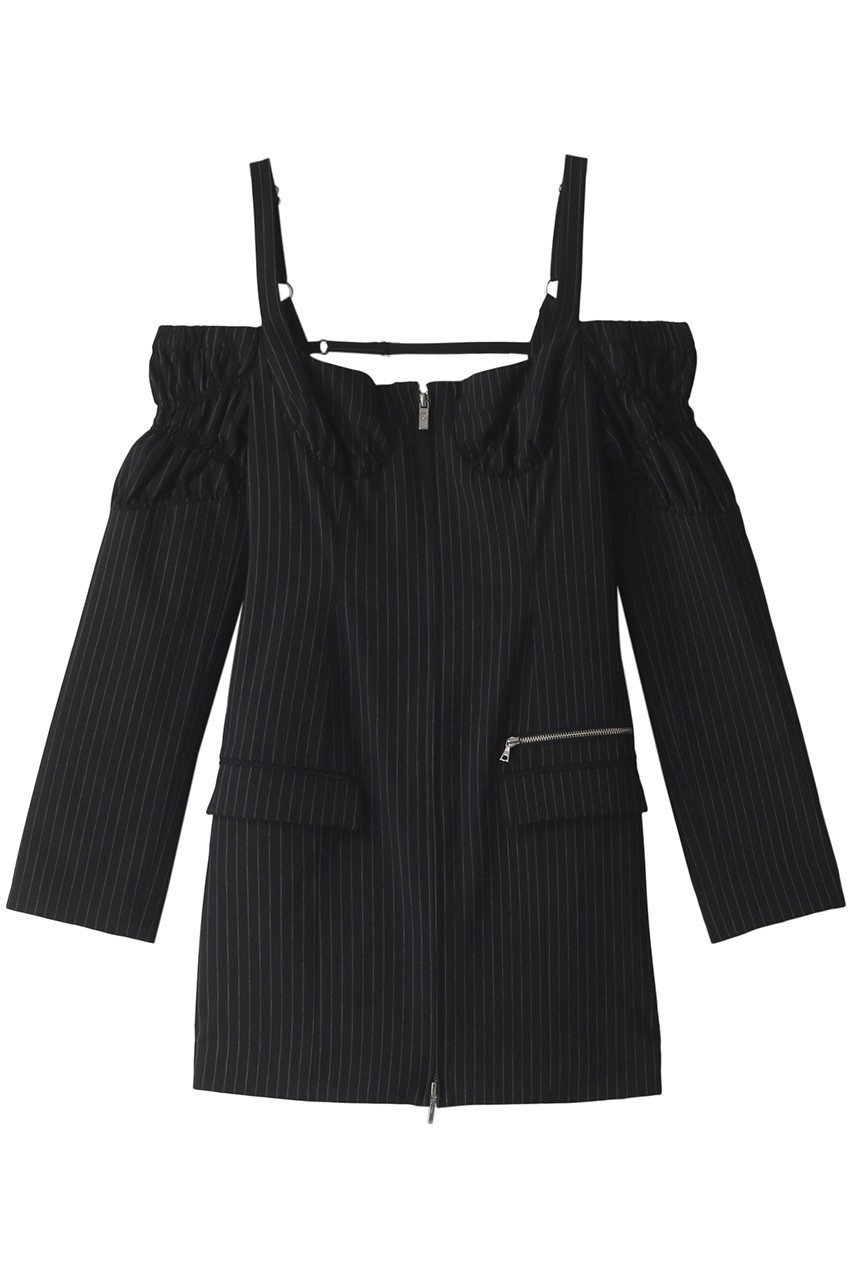 【プランク プロジェクト/PRANK PROJECT】のオフショルダービスチェトップス / Off Shoulder Bistier Top インテリア・キッズ・メンズ・レディースファッション・服の通販 founy(ファニー) 　ファッション　Fashion　レディースファッション　Fashion for Women　トップス・カットソー　Cut & Sew Tops　シャツ・ブラウス・オフィスカジュアル　Elegant Blouses & Button-Ups　ビスチェ　Bustiers & Corset Tops / Layered Bustier Style　おすすめ　Recommended / Our Picks　ジャケット　Jacket, Outerwear　ストレッチ　Stretch, Stretchy Fabric　スリット　Slit, Slit Detail　スリーブ　Sleeve, Long Sleeve / Short Sleeve　セットアップ　Set-Up, Coordinated Outfit　デニム　Denim, Jeans Material　ロング　Long, Long-Length　BLK(ブラック)|ID: prp329100003135253 ipo3291000000032943474