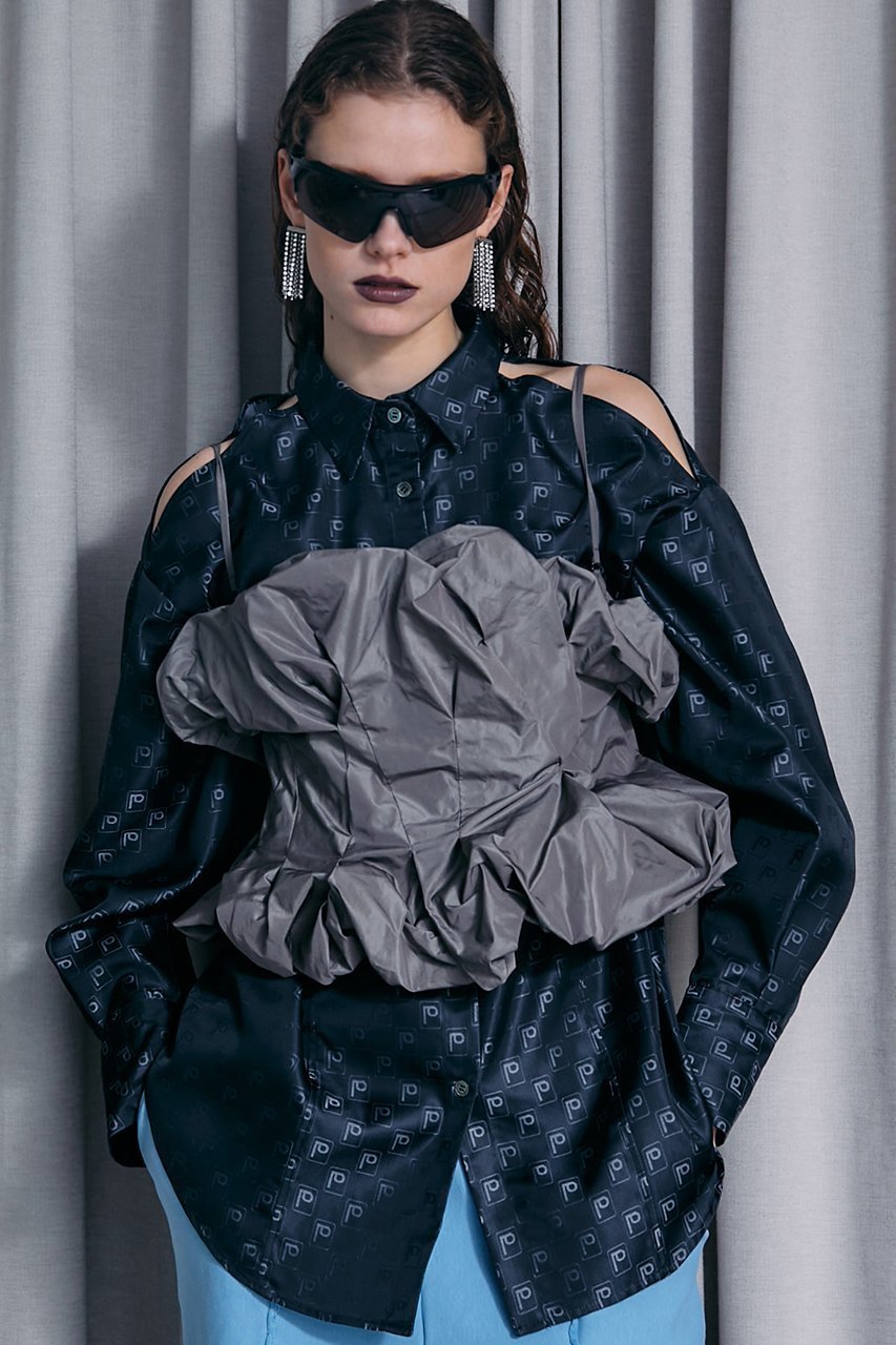 【プランク プロジェクト/PRANK PROJECT】のボリュームタフタビスチェ / Voluminous Taffeta Bistier 人気、トレンドファッション・服の通販 founy(ファニー) 　ファッション　Fashion　レディースファッション　Fashion for Women　トップス・カットソー　Cut & Sew Tops　キャミソール&ノースリーブ　Camisoles & Sleeveless Tops　シャツ・ブラウス・オフィスカジュアル　Elegant Blouses & Button-Ups　ロングTシャツ・Tシャツ　Longline T-Shirts & Tees　カットソー・ベーシックTシャツ　Cut-and-Sewn Tops / Stretch Tees & Basics　ビスチェ　Bustiers & Corset Tops / Layered Bustier Style　おすすめ　Recommended / Our Picks　インナー　Innerwear　キャミソール　Camisole, Spaghetti Strap Top　シェイプ　Shape, Slim Fit　ストリング　String, Drawstring　タフタ　Taffeta, Structured Fabric　タンク　Tank Top, Sleeveless Top　ビスチェ　Bustier, Corset Top　軽量　Lightweight, Ultra Light　other-7|ID: prp329100003135256 ipo3291000000035485032