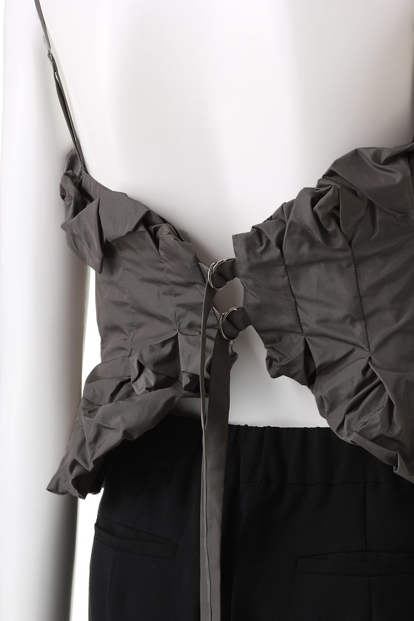 【プランク プロジェクト/PRANK PROJECT】のボリュームタフタビスチェ / Voluminous Taffeta Bistier 大人の最旬トレンドファッション＆コーディネート founy(ファウニー) 　ファッション　Fashion　レディースファッション　Fashion for Women　トップス・カットソー　Cut & Sew Tops　キャミソール&ノースリーブ　Camisoles & Sleeveless Tops　シャツ・ブラウス・オフィスカジュアル　Elegant Blouses & Button-Ups　ロングTシャツ・Tシャツ　Longline T-Shirts & Tees　カットソー・ベーシックTシャツ　Cut-and-Sewn Tops / Stretch Tees & Basics　ビスチェ　Bustiers & Corset Tops / Layered Bustier Style　おすすめ　Recommended / Our Picks　インナー　Innerwear　キャミソール　Camisole, Spaghetti Strap Top　シェイプ　Shape, Slim Fit　ストリング　String, Drawstring　タフタ　Taffeta, Structured Fabric　タンク　Tank Top, Sleeveless Top　ビスチェ　Bustier, Corset Top　軽量　Lightweight, Ultra Light　other-6|ID: prp329100003135256 ipo3291000000036989524