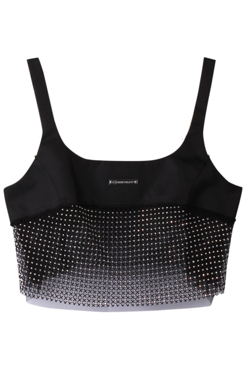【プランク プロジェクト/PRANK PROJECT】のビジューメッシュトップ / Bijou Mesh Top インテリア・キッズ・メンズ・レディースファッション・服の通販 founy(ファニー) 　ファッション　Fashion　レディースファッション　Fashion for Women　トップス・カットソー　Cut & Sew Tops　キャミソール&ノースリーブ　Camisoles & Sleeveless Tops　シャツ・ブラウス・オフィスカジュアル　Elegant Blouses & Button-Ups　ロングTシャツ・Tシャツ　Longline T-Shirts & Tees　カットソー・ベーシックTシャツ　Cut-and-Sewn Tops / Stretch Tees & Basics　アクセサリー　Fashion Accessories　キャミソール　Camisole, Spaghetti Strap Top　コンビ　Combo, Combination Style　サテン　Satin, Glossy Fabric　サロペット　Overalls, Salopette　ジャケット　Jacket, Outerwear　スクエア　Square, Square Shape　ストーン　Stone, Gem-Like　タンク　Tank Top, Sleeveless Top　ビスチェ　Bustier, Corset Top　メッシュ　Mesh, Net Fabric　軽量　Lightweight, Ultra Light　BLK(ブラック)|ID: prp329100003135258 ipo3291000000035809421