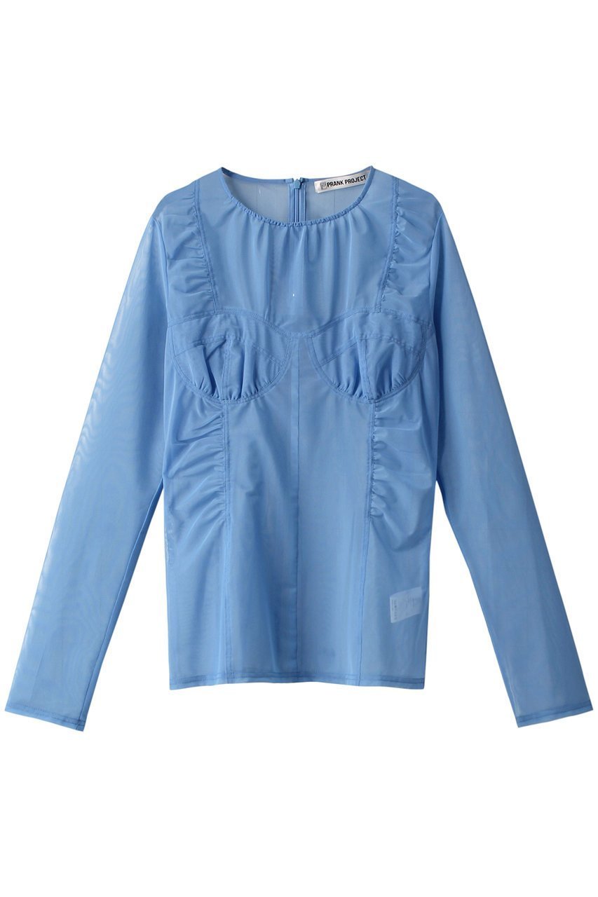 【プランク プロジェクト/PRANK PROJECT】のブラカップチュールトップ / Barassiere Cup Tulle Top インテリア・キッズ・メンズ・レディースファッション・服の通販 founy(ファニー) 　ファッション　Fashion　レディースファッション　Fashion for Women　トップス・カットソー　Cut & Sew Tops　キャミソール&ノースリーブ　Camisoles & Sleeveless Tops　シャツ・ブラウス・オフィスカジュアル　Elegant Blouses & Button-Ups　ロングTシャツ・Tシャツ　Longline T-Shirts & Tees　カットソー・ベーシックTシャツ　Cut-and-Sewn Tops / Stretch Tees & Basics　インナー　Innerwear　キャミソール　Camisole, Spaghetti Strap Top　ギャザー　Gathered, Ruffled　ストレッチ　Stretch, Stretchy Fabric　タンク　Tank Top, Sleeveless Top　チュール　Tulip, Tulip Motif　夏　Summer　BLU(ブルー)|ID: prp329100003135260 ipo3291000000032838295
