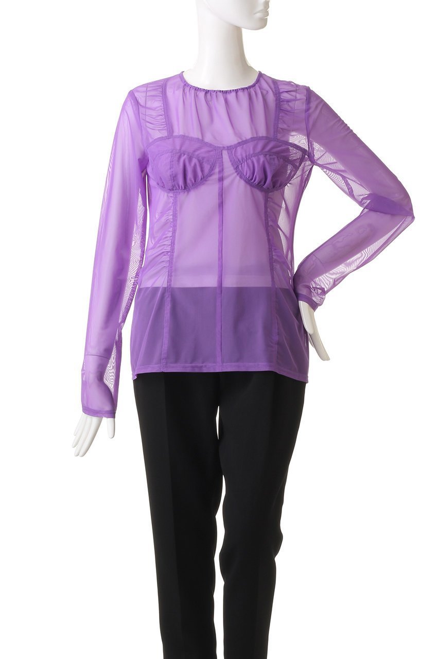 【プランク プロジェクト/PRANK PROJECT】のブラカップチュールトップ / Barassiere Cup Tulle Top 人気、トレンドファッション・服の通販 founy(ファニー) 　ファッション　Fashion　レディースファッション　Fashion for Women　トップス・カットソー　Cut & Sew Tops　キャミソール&ノースリーブ　Camisoles & Sleeveless Tops　シャツ・ブラウス・オフィスカジュアル　Elegant Blouses & Button-Ups　ロングTシャツ・Tシャツ　Longline T-Shirts & Tees　カットソー・ベーシックTシャツ　Cut-and-Sewn Tops / Stretch Tees & Basics　インナー　Innerwear　キャミソール　Camisole, Spaghetti Strap Top　ギャザー　Gathered, Ruffled　ストレッチ　Stretch, Stretchy Fabric　タンク　Tank Top, Sleeveless Top　チュール　Tulip, Tulip Motif　夏　Summer　other-2|ID: prp329100003135260 ipo3291000000032838311