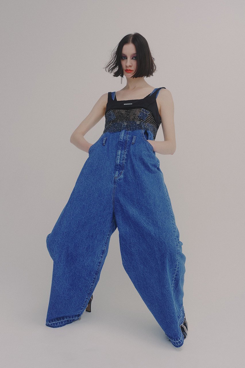 【プランク プロジェクト/PRANK PROJECT】の【UNISEX】オーバーウエスト2WAYサロペット / Loose Waist Two-way Salopette Pants インテリア・キッズ・メンズ・レディースファッション・服の通販 founy(ファニー) 　ファッション　Fashion　レディースファッション　WOMEN　ユニセックス　Unisex　インナー　Inner　キャミソール　Camisole　サロペット　Overalls　タンク　Tank　デニム　Denim　ビジュー　Bijou　ビスチェ　Bustier　ループ　Loop　ヴィンテージ　Vintage　再入荷　Restock/Back In Stock/Re Arrival　夏　Summer　BLU(ブルー)|ID: prp329100003135264 ipo3291000000021225649