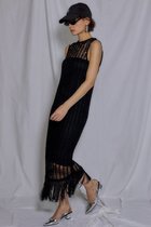 【プランク プロジェクト/PRANK PROJECT】の透かしリブニットワンピース / Transparent Rib Knit Dress BLK(ブラック)|ID:prp329100003135266