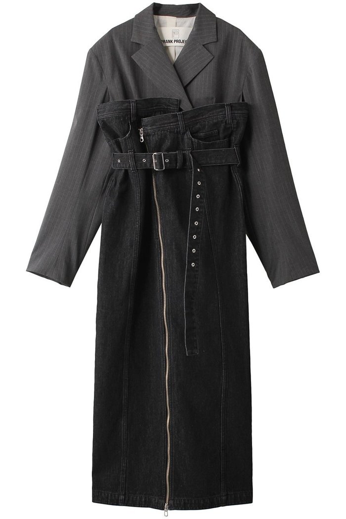 【プランク プロジェクト/PRANK PROJECT】のテーラードデニムワンピース / Tailored Denim Dress インテリア・キッズ・メンズ・レディースファッション・服の通販 founy(ファニー) https://founy.com/ ファッション Fashion レディースファッション Fashion for Women ワンピース Dresses フォーマル・パーティードレス・結婚式用ドレス Elegant & Casual Dresses チュニック Tunic Tops & Dresses アシンメトリー Asymmetrical Style 春 Spring ジャケット Jacket, Outerwear ストレッチ Stretch, Stretchy Fabric ストレート Straight, Straight Cut スリット Slit, Slit Detail セパレート Separate, Two-Piece チュニック Tunic, Long Top デニム Denim, Jeans Material ドット Polka Dot, Dot Pattern フロント Front, Front Design メタル Metal, Metal Parts モダン Modern, Contemporary ロング Long, Long-Length おすすめ Recommended / Our Picks |ID: prp329100003135271 ipo3291000000032903673