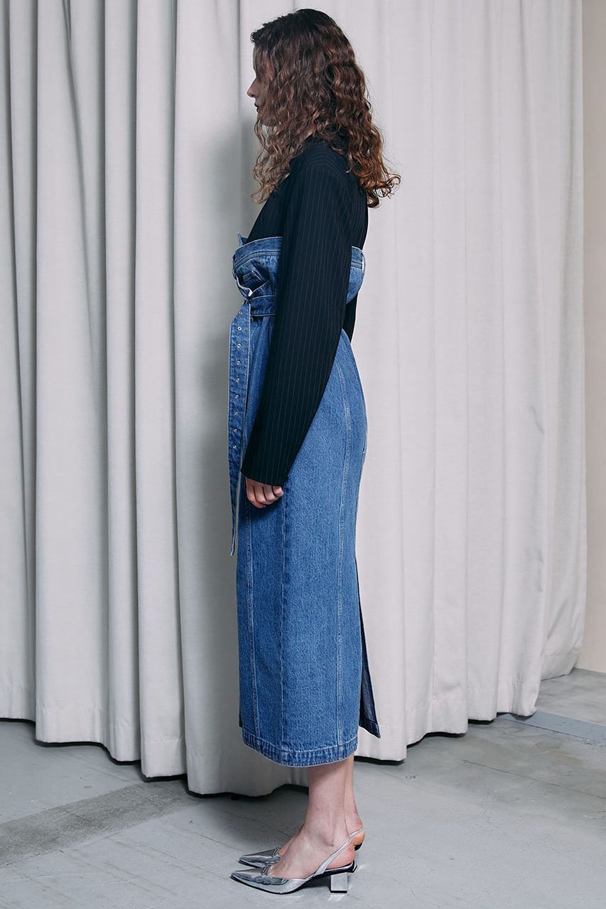 【プランク プロジェクト/PRANK PROJECT】のテーラードデニムワンピース / Tailored Denim Dress 人気、トレンドファッション・服の通販 founy(ファニー) 　ファッション　Fashion　レディースファッション　Fashion for Women　ワンピース　Dresses　フォーマル・パーティードレス・結婚式用ドレス　Elegant & Casual Dresses　チュニック　Tunic Tops & Dresses　アシンメトリー　Asymmetrical Style　春　Spring　ジャケット　Jacket, Outerwear　ストレッチ　Stretch, Stretchy Fabric　ストレート　Straight, Straight Cut　スリット　Slit, Slit Detail　セパレート　Separate, Two-Piece　チュニック　Tunic, Long Top　デニム　Denim, Jeans Material　ドット　Polka Dot, Dot Pattern　フロント　Front, Front Design　メタル　Metal, Metal Parts　モダン　Modern, Contemporary　ロング　Long, Long-Length　おすすめ　Recommended / Our Picks　other-4|ID: prp329100003135271 ipo3291000000032903689