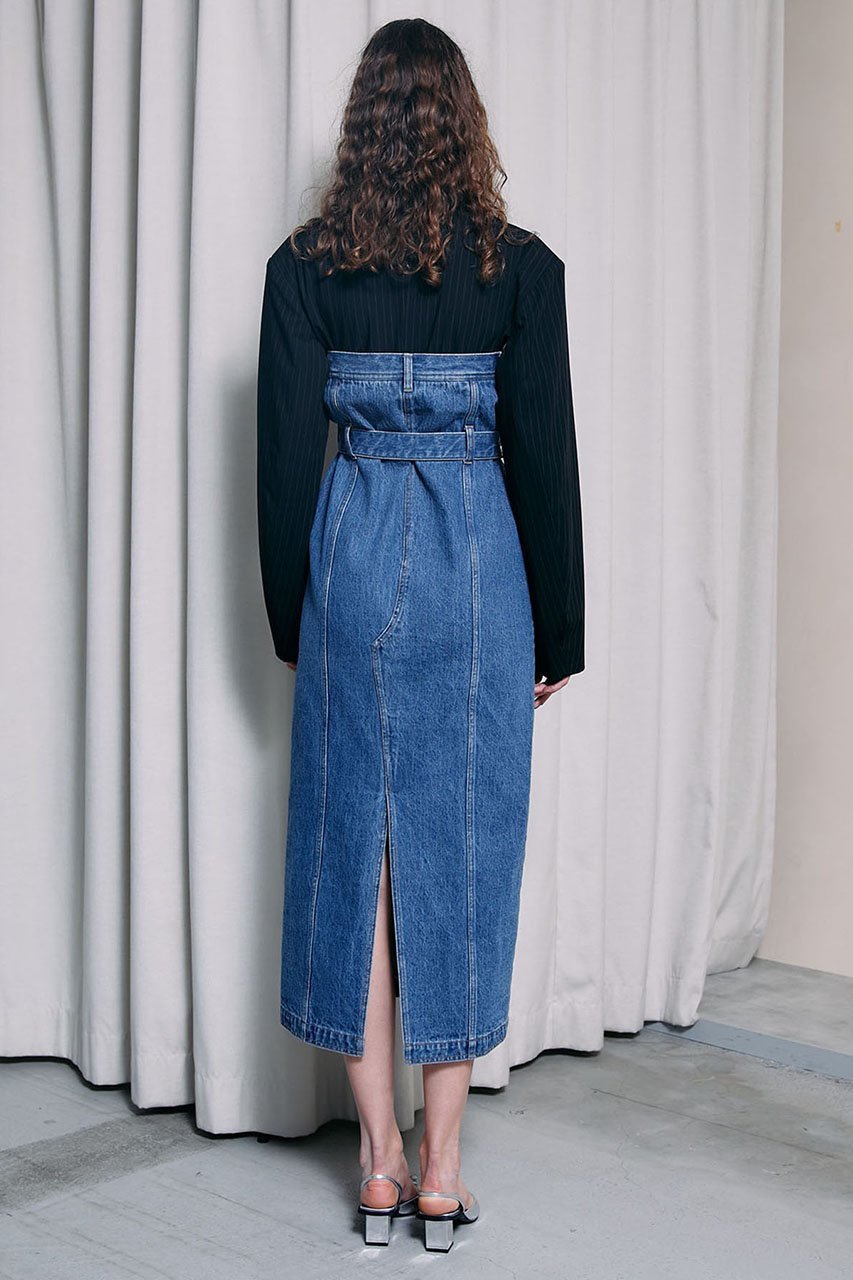 【プランク プロジェクト/PRANK PROJECT】のテーラードデニムワンピース / Tailored Denim Dress 人気、トレンドファッション・服の通販 founy(ファニー) 　ファッション　Fashion　レディースファッション　Fashion for Women　ワンピース　Dresses　フォーマル・パーティードレス・結婚式用ドレス　Elegant & Casual Dresses　チュニック　Tunic Tops & Dresses　アシンメトリー　Asymmetrical Style　春　Spring　ジャケット　Jacket, Outerwear　ストレッチ　Stretch, Stretchy Fabric　ストレート　Straight, Straight Cut　スリット　Slit, Slit Detail　セパレート　Separate, Two-Piece　チュニック　Tunic, Long Top　デニム　Denim, Jeans Material　ドット　Polka Dot, Dot Pattern　フロント　Front, Front Design　メタル　Metal, Metal Parts　モダン　Modern, Contemporary　ロング　Long, Long-Length　おすすめ　Recommended / Our Picks　other-5|ID: prp329100003135271 ipo3291000000032903692