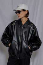 【プランク プロジェクト/PRANK PROJECT】のスタッズオーバーブルゾン / Studs Over Blouson 人気、トレンドファッション・服の通販 founy(ファニー) ファッション Fashion レディースファッション WOMEN アウター Coat Outerwear ジャケット Jackets ブルゾン Blouson/Jackets おすすめ Recommend シンプル Simple ジャケット Jacket デニム Denim バランス Balance フェイクレザー Faux Leather ブルゾン Blouson ヨーク Yoke thumbnail BLK(ブラック)|ID: prp329100003135274 ipo3291000000021225677