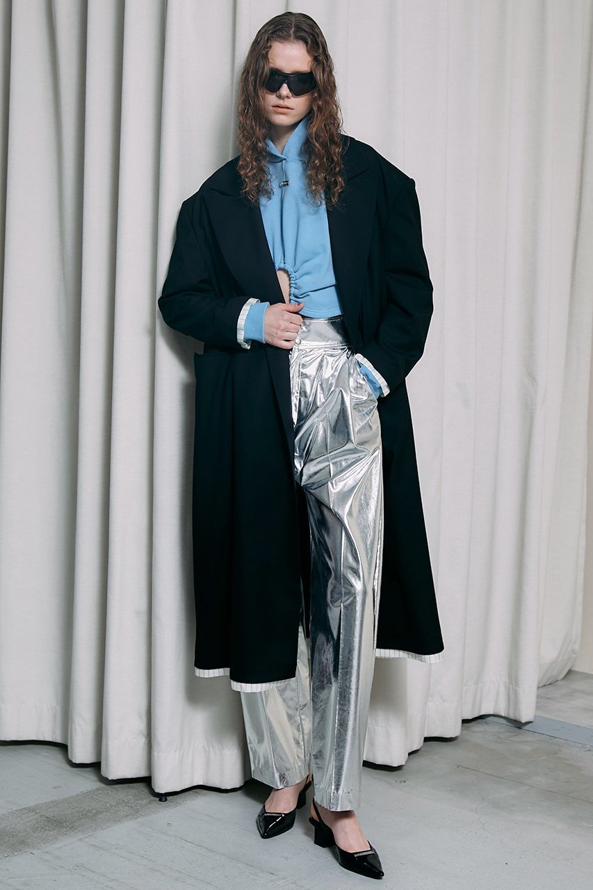 【プランク プロジェクト/PRANK PROJECT】のピークドカラービッグチェスターコート / Peaked Collar Big Chester Coat 人気、トレンドファッション・服の通販 founy(ファニー) 　ファッション　Fashion　レディースファッション　Fashion for Women　アウター　Coat / Outerwear Collection　コート・ロングコート・ピーコート　Long Coats, Peacoats & More　チェスターコート・ロング丈アウター　Chester Coats / Chesterfield Long Coats　おすすめ　Recommended / Our Picks　キャップ　Cap, Baseball Cap　サマー　Summer, Summer Style　ストライプ　Stripe, Striped Pattern　チェスターコート　Chester Coat, Long Coat　ツイスト　Tweed, Tweed Fabric　デニム　Denim, Jeans Material　ロング　Long, Long-Length　ワイド　Wide, Wide Fit　日本製　Made In Japan　無地　Plain, Solid Color　other-8|ID: prp329100003135279 ipo3291000000035686360