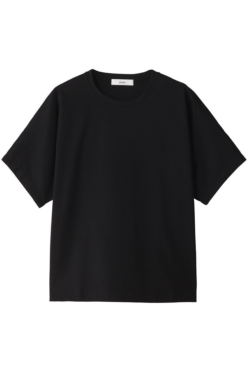 【エブール/ebure】のピュアオーガニックバイオ クルーネックカットソー インテリア・キッズ・メンズ・レディースファッション・服の通販 founy(ファニー) 　ファッション　Fashion　レディースファッション　Fashion for Women　トップス・カットソー　Cut & Sew Tops　シャツ・ブラウス・オフィスカジュアル　Elegant Blouses & Button-Ups　ロングTシャツ・Tシャツ　Longline T-Shirts & Tees　カットソー・ベーシックTシャツ　Cut-and-Sewn Tops / Stretch Tees & Basics　なめらか　Smooth, Silky Texture　ショート　Short, Short Length　シンプル　Simple, Minimal　スリーブ　Sleeve, Long Sleeve / Short Sleeve　ボトム　Bottoms, Lower Wear　再入荷　Restock / Back in Stock　定番　Standard, Basic Item　ブラック|ID: prp329100003135408 ipo3291000000032891194