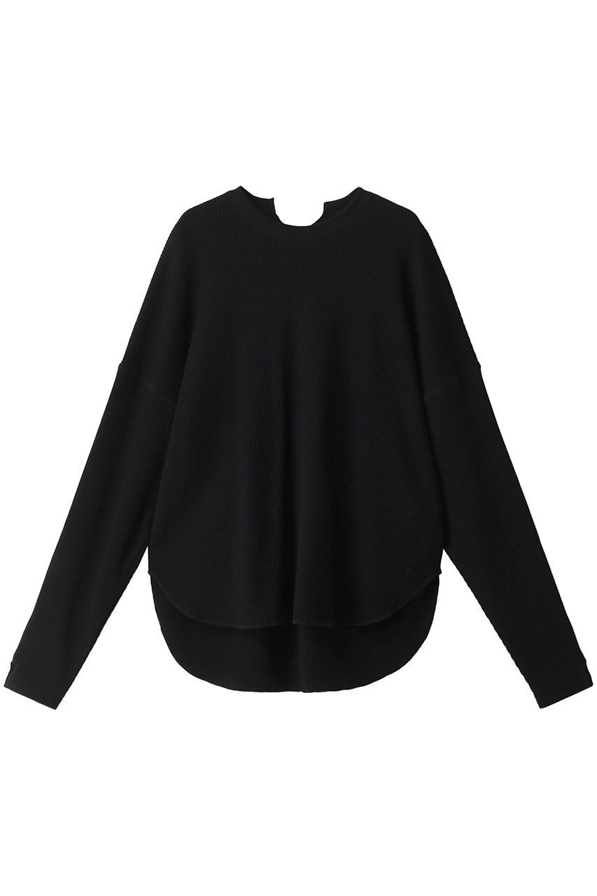 【サードマガジン/THIRD MAGAZINE】のワッフルロングスリーブ インテリア・キッズ・メンズ・レディースファッション・服の通販 founy(ファニー) 　ファッション　Fashion　レディースファッション　Fashion for Women　トップス・カットソー　Cut & Sew Tops　シャツ・ブラウス・オフィスカジュアル　Elegant Blouses & Button-Ups　ロングTシャツ・Tシャツ　Longline T-Shirts & Tees　カットソー・ベーシックTシャツ　Cut-and-Sewn Tops / Stretch Tees & Basics　シンプル　Simple, Minimal　スリット　Slit, Slit Detail　スリーブ　Sleeve, Long Sleeve / Short Sleeve　ファブリック　Fabric, Textile　ロング　Long, Long-Length　ワッフル　Waffle, Waffle Knit　ブラック|ID: prp329100003143859 ipo3291000000032854500