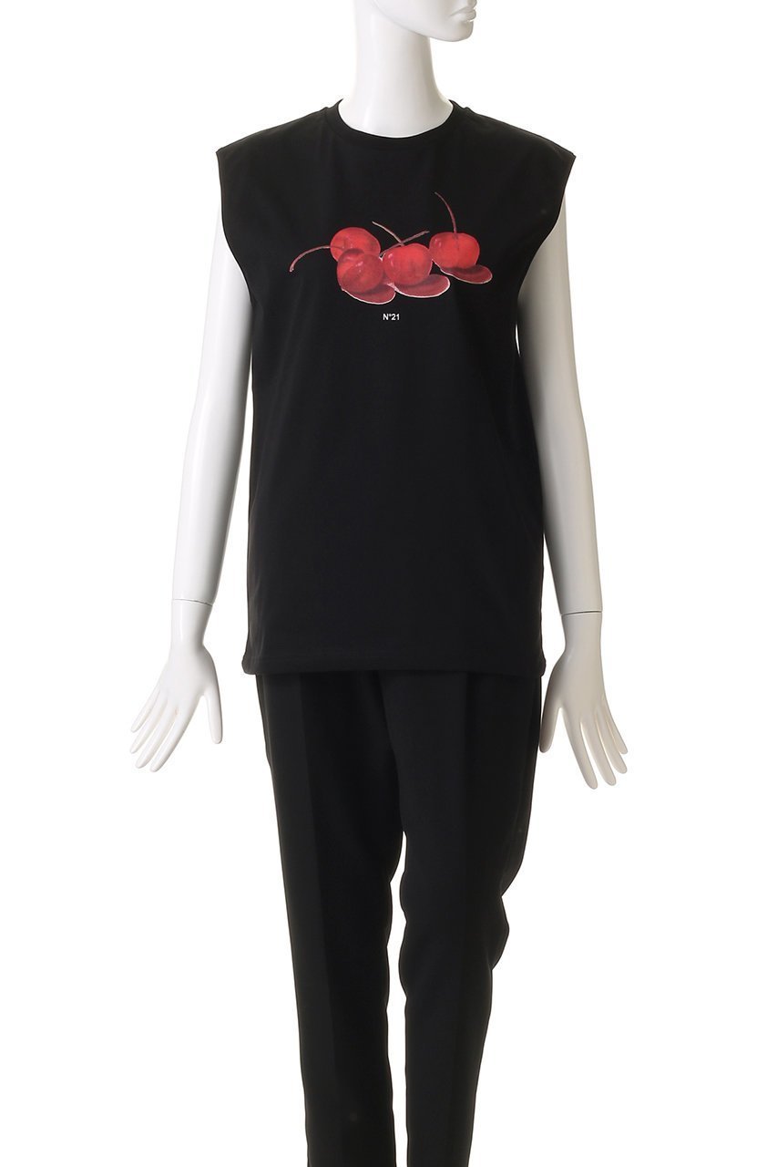【ヌメロ ヴェントゥーノ/N°21】のプリントTシャツ 人気、トレンドファッション・服の通販 founy(ファニー) 　ファッション　Fashion　レディースファッション　WOMEN　トップス・カットソー　Tops/Tshirt　シャツ/ブラウス　Shirts/Blouses　ロング / Tシャツ　T-Shirts　カットソー　Cut and Sewn　おすすめ　Recommend　ショート　Short　シンプル　Simple　スリーブ　Sleeve　チェリー　Cherry　デニム　Denim　プリント　Print　ボトム　Bottom　今季　This Season　other-2|ID: prp329100003145724 ipo3291000000031261986