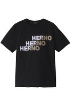 【ヘルノ/HERNO / MEN】の【MEN】コンパクトジャージーロゴTシャツ ブラック-ホワイト+キャメル|ID:prp329100003145726
