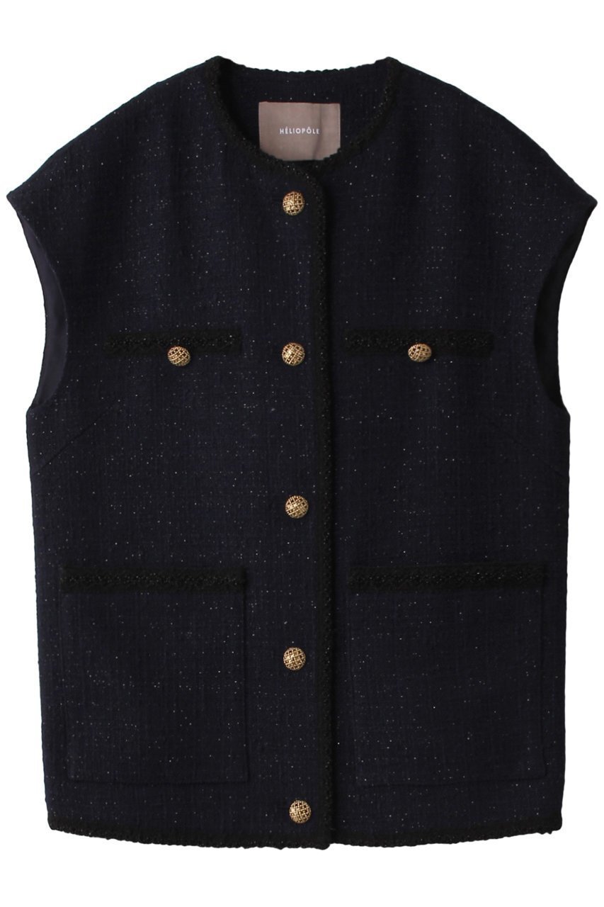 【エリオポール/heliopole】のブレードエッジブッチャーツイードベスト インテリア・キッズ・メンズ・レディースファッション・服の通販 founy(ファニー) 　ファッション　Fashion　レディースファッション　Fashion for Women　アウター　Coat / Outerwear Collection　レディースジャケット・軽アウター　Jackets　ジャケット　Jacket, Outerwear　ツイード　Twill, Twill Weave　ベスト　Vest, Waistcoat　ネイビー|ID: prp329100003147885 ipo3291000000036460494