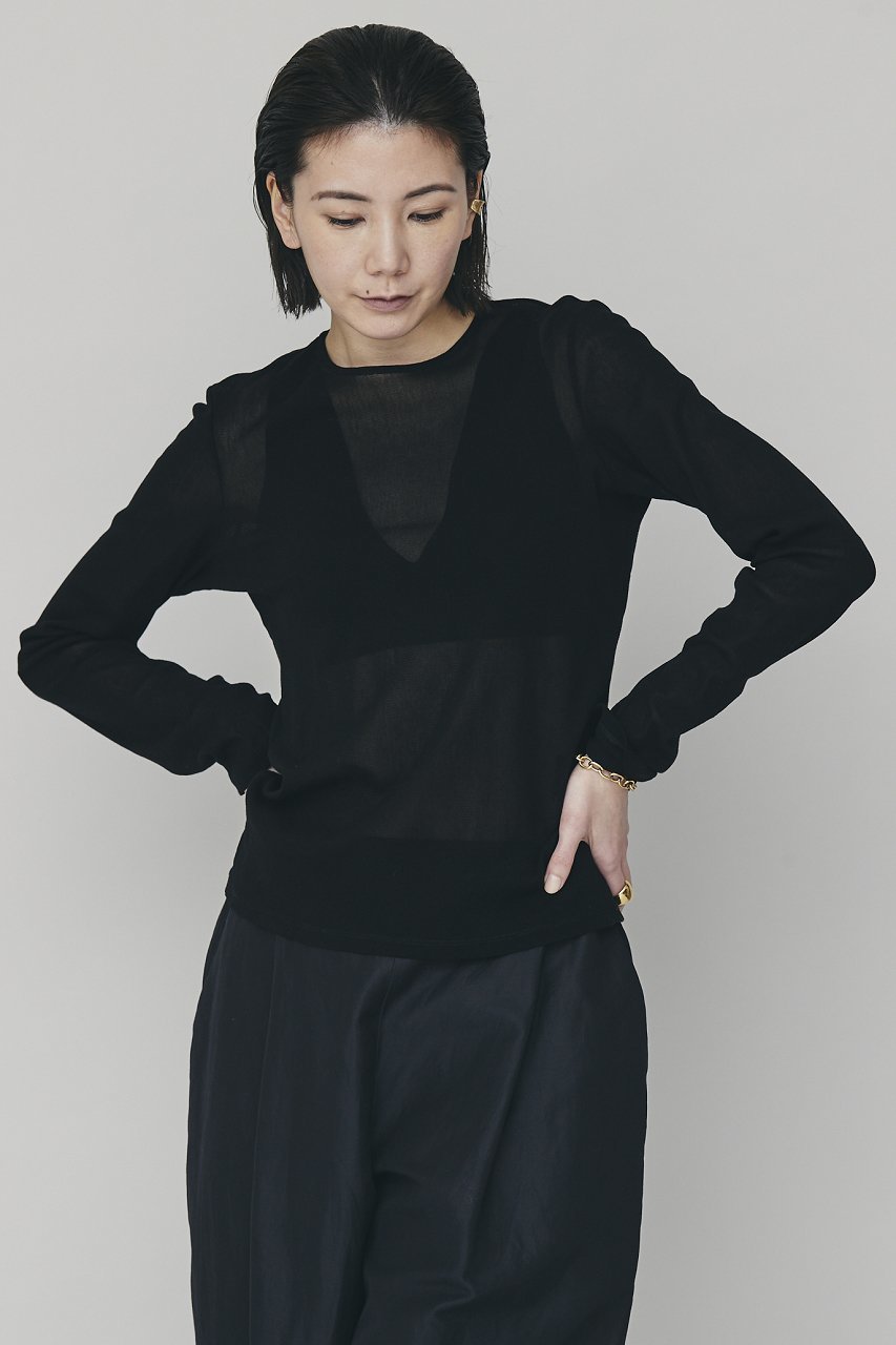 【カレンソロジー/Curensology】のコットンチュールブラウス 人気、トレンドファッション・服の通販 founy(ファニー) 　ファッション　Fashion　レディースファッション　Fashion for Women　トップス・カットソー　Cut & Sew Tops　シャツ・ブラウス・オフィスカジュアル　Elegant Blouses & Button-Ups　インナー　Innerwear　シアー　Sheer, See-Through　ストレッチ　Stretch, Stretchy Fabric　スリット　Slit, Slit Detail　スリーブ　Sleeve, Long Sleeve / Short Sleeve　チュール　Tulip, Tulip Motif　ビスチェ　Bustier, Corset Top　ロング　Long, Long-Length　other-4|ID: prp329100003150050 ipo3291000000036739971