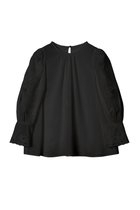 【アナイ/ANAYI】のラミーコットンローン袖刺繍ブラウス ブラック|ID:prp329100003151993