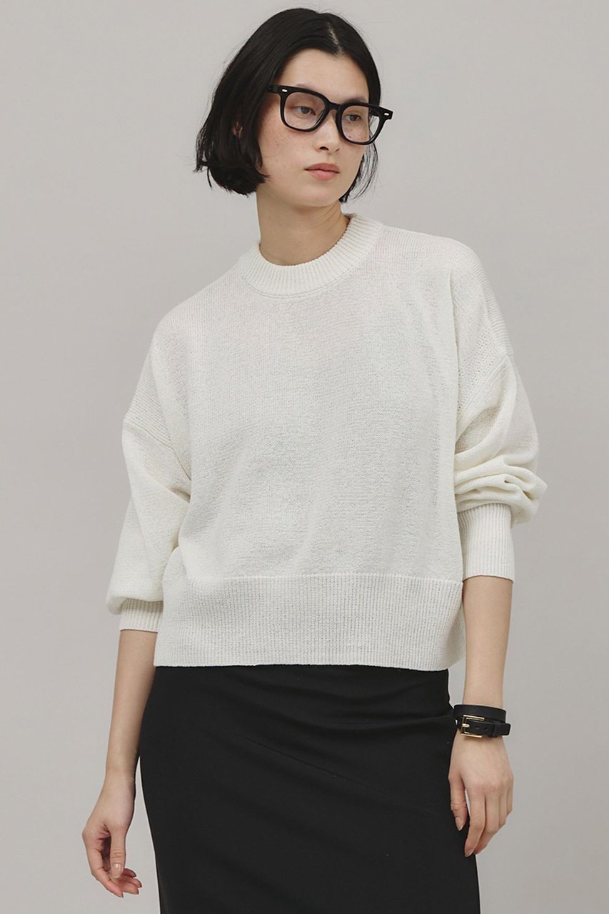 【カレンソロジー/Curensology】のリネンテープヤーンニットプルオーバー 人気、トレンドファッション・服の通販 founy(ファニー) 　ファッション　Fashion　レディースファッション　Fashion for Women　トップス・カットソー　Cut & Sew Tops　ニット　Knit Tops & Sweaters　カジュアルプルオーバー・ニットトップス　Pullovers & Knit Tops / Casual Pullovers　シンプル　Simple, Minimal　バランス　Balance, Style Balance　リネン　Linen, Linen Fabric　ルーズ　Loose, Oversized　夏　Summer　春　Spring　 other-1|ID: prp329100003151999 ipo3291000000032940845