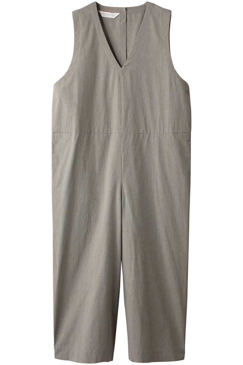 【プリスティン/PRISTINE】のカラードポプリンオールインワン インテリア・キッズ・メンズ・レディースファッション・服の通販 founy(ファウニー) 　ファッション　Fashion　レディースファッション　Fashion for Women　パンツ　Pants & Trousers　おすすめ　Recommended / Our Picks　スリット　Slit, Slit Detail　セットアップ　Set-Up, Coordinated Outfit　グレー|ID: prp329100003155289 ipo3291000000036864872