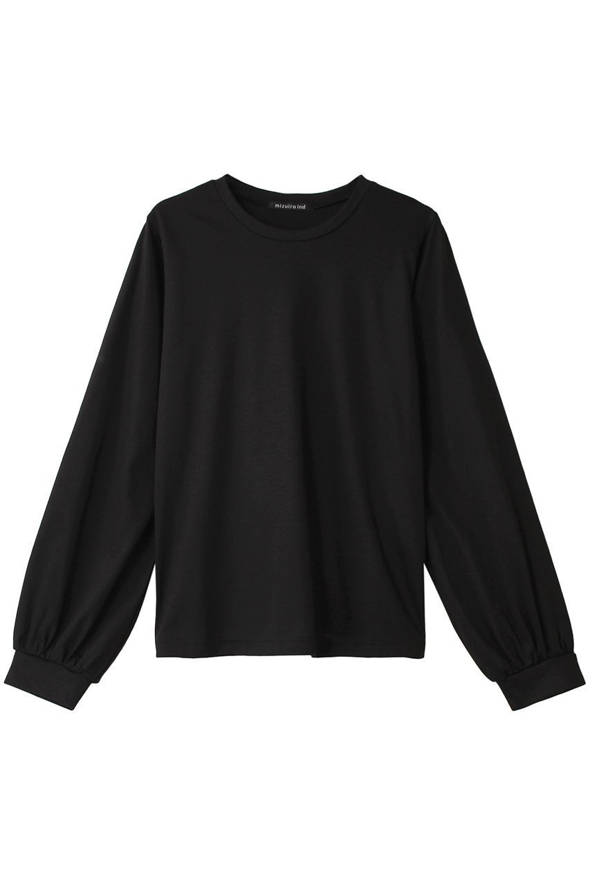 【ミズイロ インド/mizuiro ind】のcrew neck puff slv P/O プルオーバー インテリア・キッズ・メンズ・レディースファッション・服の通販 founy(ファニー) 　ファッション　Fashion　レディースファッション　Fashion for Women　トップス・カットソー　Cut & Sew Tops　シャツ・ブラウス・オフィスカジュアル　Elegant Blouses & Button-Ups　ロングTシャツ・Tシャツ　Longline T-Shirts & Tees　カジュアルプルオーバー・ニットトップス　Pullovers & Knit Tops / Casual Pullovers　カットソー・ベーシックTシャツ　Cut-and-Sewn Tops / Stretch Tees & Basics　インナー　Innerwear　シンプル　Simple, Minimal　スリーブ　Sleeve, Long Sleeve / Short Sleeve　ロング　Long, Long-Length　エレガント 上品　Elegant　black|ID: prp329100003157280 ipo3291000000032891512