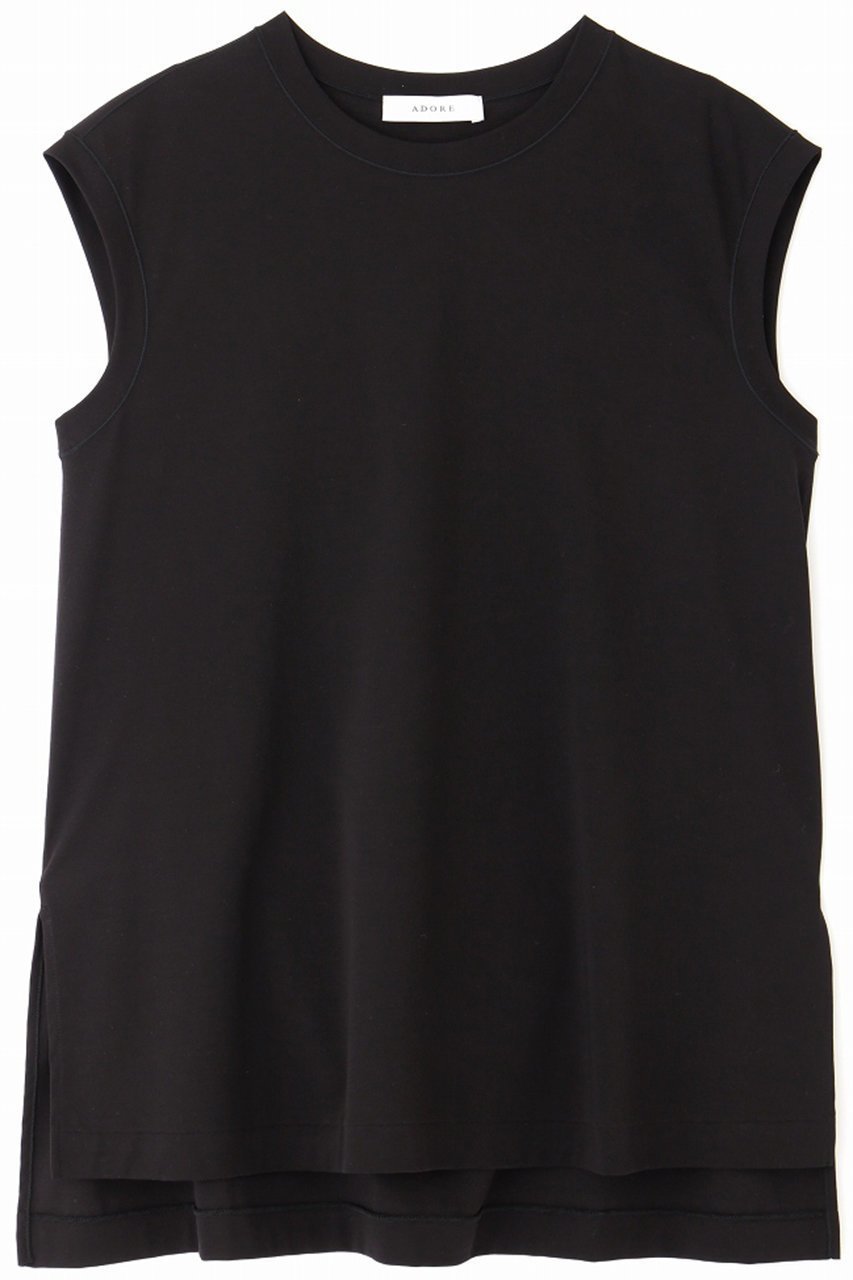 【アドーア/ADORE】のクリアハイゲージスリーブレスカットソー インテリア・キッズ・メンズ・レディースファッション・服の通販 founy(ファニー) ファッション Fashion レディースファッション Fashion for Women トップス・カットソー Cut & Sew Tops キャミソール&ノースリーブ Camisoles & Sleeveless Tops シャツ・ブラウス・オフィスカジュアル Elegant Blouses & Button-Ups ロングTシャツ・Tシャツ Longline T-Shirts & Tees カットソー・ベーシックTシャツ Cut-and-Sewn Tops / Stretch Tees & Basics キャミソール Camisole, Spaghetti Strap Top シンプル Simple, Minimal タンク Tank Top, Sleeveless Top ブラック|ID: prp329100003157303 ipo3291000000034336076